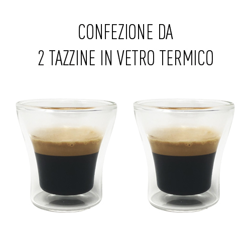 Espressotasse Eleganti tazzine da caffè MONDAEN in Vetro soffiato 80 ml Vetro Set di 2 termoisolanti per Un Gusto più Ampio a Doppia Parete in Vetro borosilicato di Alta qualità 