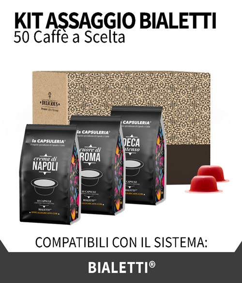 50 Capsule Compatibili Bialetti Kit Assaggio La Capsuleria